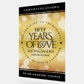 50エレガント周年記念結婚金 アクリルサイン (傾斜)