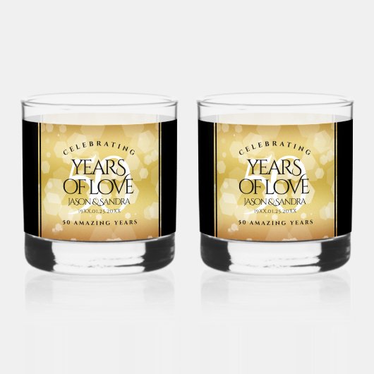 50エレガント周年記念結婚金 ウイスキーグラス (裏面)