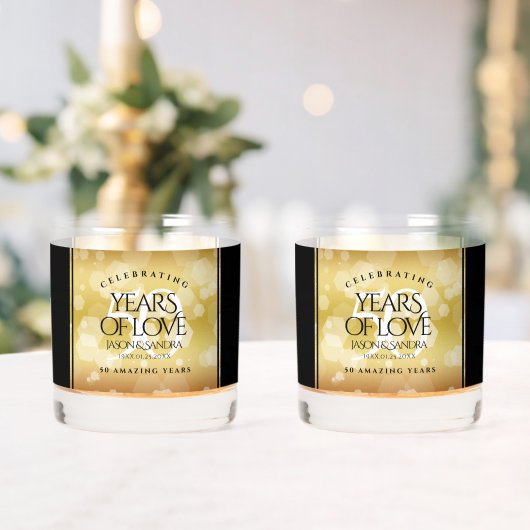 50エレガント周年記念結婚金 ウイスキーグラス (インサイチュ (ウェディング))