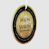 50エレガント周年記念結婚金 オーナメント (正面)