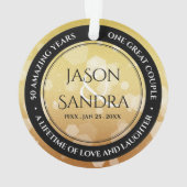 50エレガント周年記念結婚金 オーナメント (裏面)