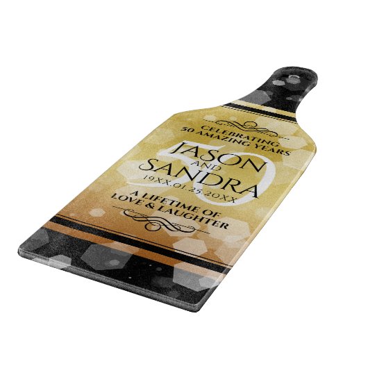 50エレガント周年記念結婚金 カッティングボード (角)