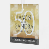 50エレガント周年記念結婚金 ガラスオーナメント (正面左)