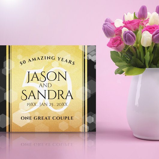 50エレガント周年記念結婚金 キャンバスプリント