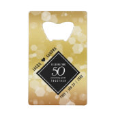 50エレガント周年記念結婚金 クレジットカード栓抜き (正面)