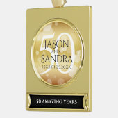 50エレガント周年記念結婚金 ゴールドプレートバナーオーナメント (左)