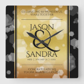 50エレガント周年記念結婚金 スクエア壁時計 (正面)