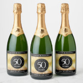 50エレガント周年記念結婚金 スパークリングワインラベル (ボトル)