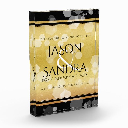 50エレガント周年記念結婚金 フォトブロック (左)