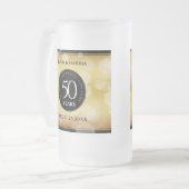 50エレガント周年記念結婚金 フロストグラスビールジョッキ (正面左)