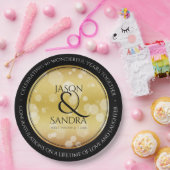 50エレガント周年記念結婚金 ペーパープレート (パーティー)