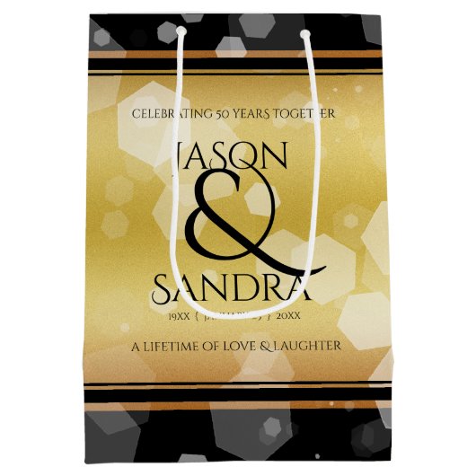 50エレガント周年記念結婚金 ミディアムペーパーバッグ (裏面)