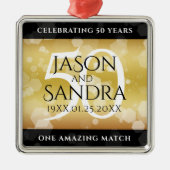 50エレガント周年記念結婚金 メタルオーナメント (正面)