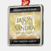 50エレガント周年記念結婚金 メタルオーナメント (左)