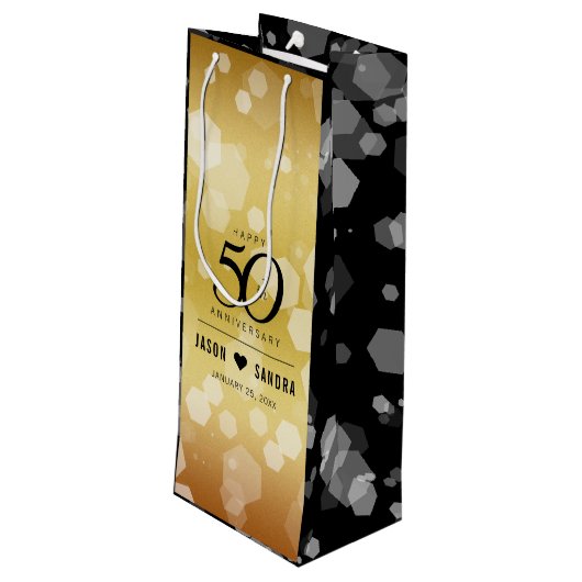 50エレガント周年記念結婚金 ワインギフトバッグ (裏面アングル)