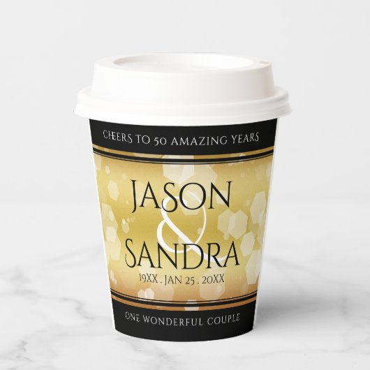 50エレガント周年記念結婚金 紙コップ (正面)