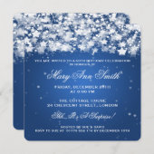 50エレガント回目の誕生パーティー、スターズブルー 招待状 (正面/裏面)