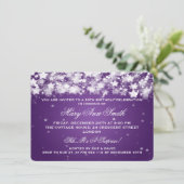 50エレガント回目の誕生パーティー、輝くスターズパープル 招待状 (スタンド正面)