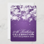 50エレガント回目の誕生パーティー、輝くスターズパープル 招待状 (裏面)