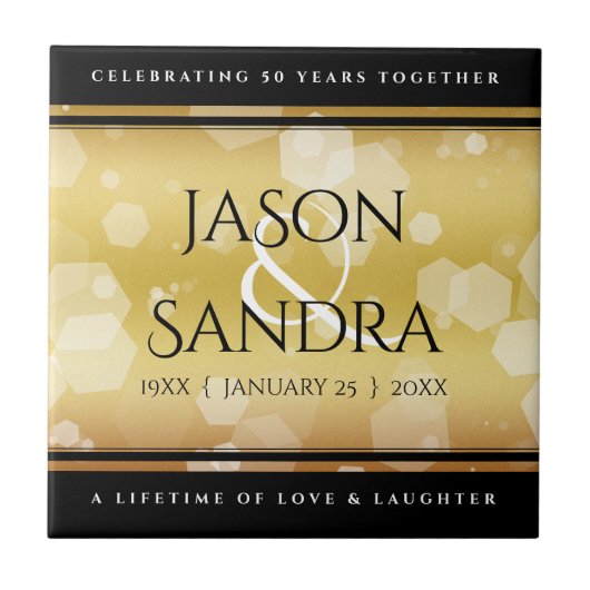 50エレガント回金結婚の記念日 タイル (正面)