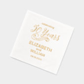 50エレガント年結婚記念実在金ゴールド 箔ナプキン (左)