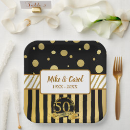 50エレガント年結婚記念 ペーパープレート