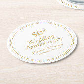 50エレガント年結婚記念 ラウンドペーパーコースター (アングル)