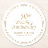 50エレガント年結婚記念 ラウンドペーパーコースター (正面)