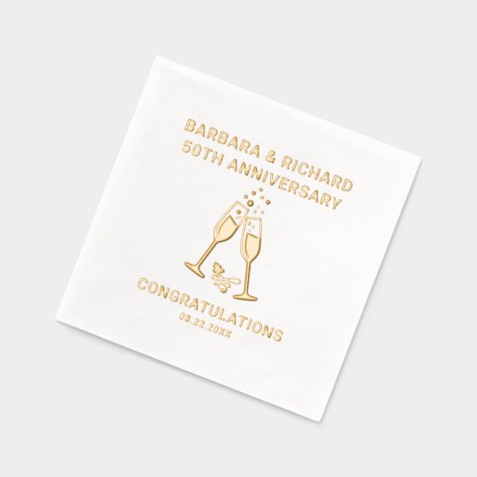 50エレガント年結婚記念 箔ナプキン (左)