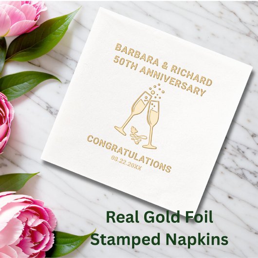 50エレガント年結婚記念 箔ナプキン