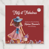 50エレガント歳の女性誕生日 フェイバータグ (裏面)