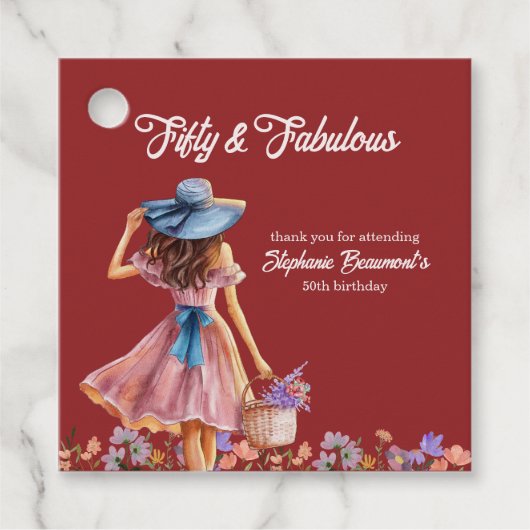 50エレガント歳の女性誕生日 フェイバータグ (正面)