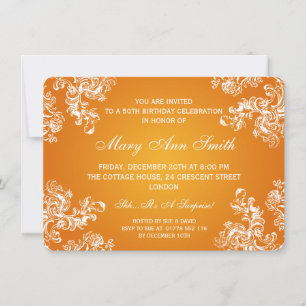 50エレガント歳の誕生日ヴィンテージが2オラングを渦巻く 招待状