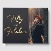 50エレガント番目の素晴らしい50誕生日写真 ゲストブック (正面)