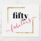 50エレガント番目の誕生日50と素晴らしい金ゴールド スパークリングワインラベル (シングルラベル)