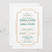 50エレガント番目の誕生祝い招待状 招待状 (正面/裏面)