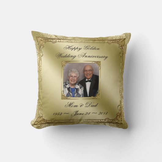 50エレガント結婚周年記念写真装飾用クッション クッション (正面)