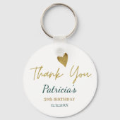 50エレガント誕生日グリーン金ゴールドありがとうございました キーホルダー (正面)