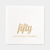 50エレガント誕生日ゴモダンールナプキンス 箔ナプキン (正面)
