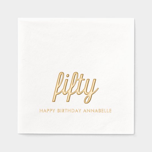 50エレガント誕生日ゴモダンールナプキンス 箔ナプキン (正面)