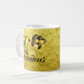 50エレガント誕生日ゴールドフォイルブラックタイポグラフィ コーヒーマグカップ (正面左)