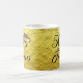 50エレガント誕生日ゴールドフォイルブラックタイポグラフィ コーヒーマグカップ (中央)