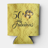 50エレガント誕生日ゴールドフォイルブラックタイポグラフィ 缶クーラー (正面)