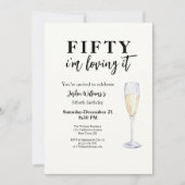 50エレガント誕生日シンプルが大好き 招待状 (正面)