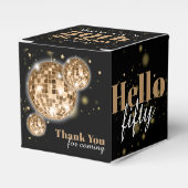 50エレガント誕生日ブラックフェイク金ゴールド フェイバーボックス (正面サイド)