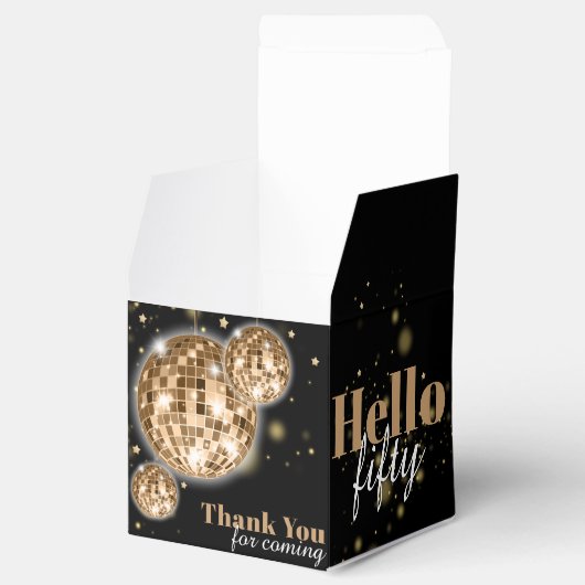 50エレガント誕生日ブラックフェイク金ゴールド フェイバーボックス (オープン)