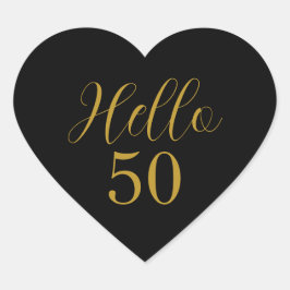 50エレガント誕生日ブラック金ゴールド ハートシール