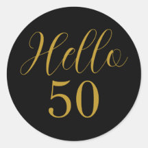 50エレガント誕生日ブラック金ゴールド