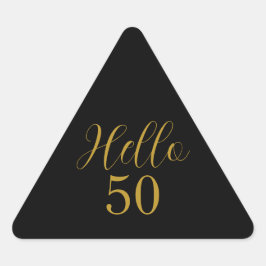 50エレガント誕生日ブラック金ゴールド 三角形シール