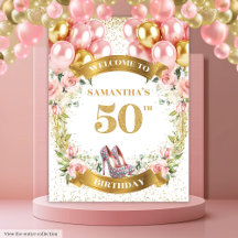 50エレガント誕生日ボホフラワーズグリッターパーティー